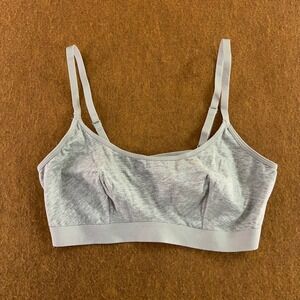 Deal Worthy Womens Medium Gray Heathered Cotton Blend Wireless Bralette New